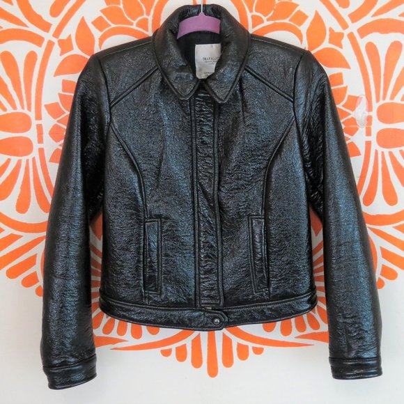 Zara Jackets & Blazers - Zara Trafaluc “Black Patent Leather” Moto Jacket M